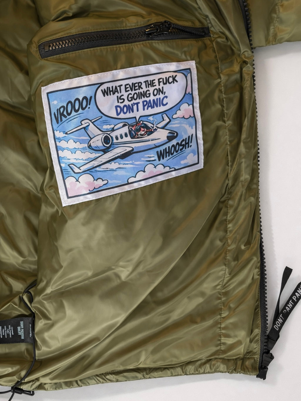 DONT PANIC LIGHT PUFFER COMBAT GREEN