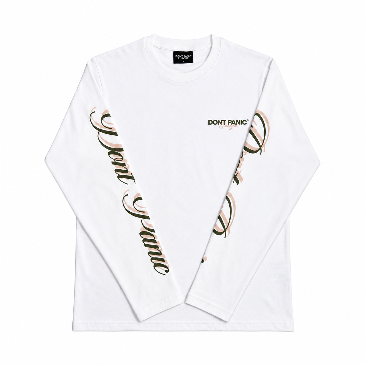 DONT PANIC FALL SLEEVE WHITE / OLIVE-BEIGE
