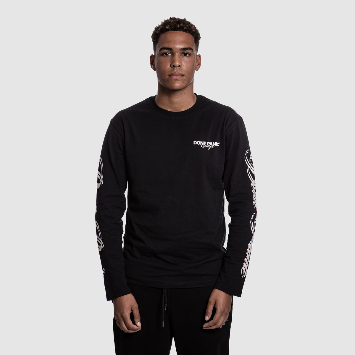 DONT PANIC FALL SLEEVE BLACK / GREY-BEIGE