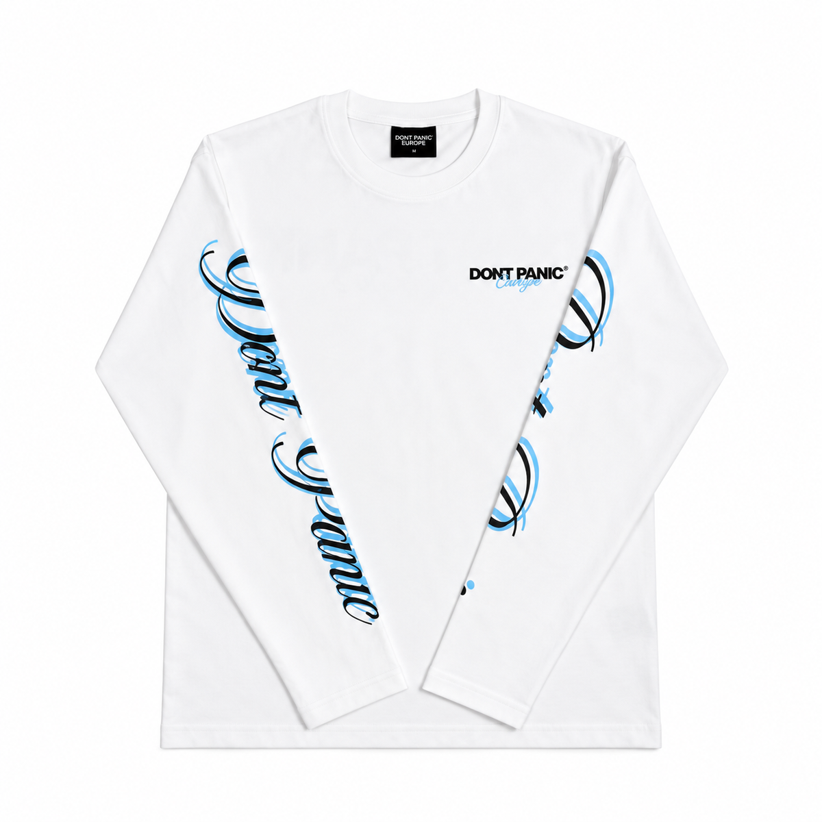 DONT PANIC FALL SLEEVE WHITE / BLACK-LIGHT BLUE