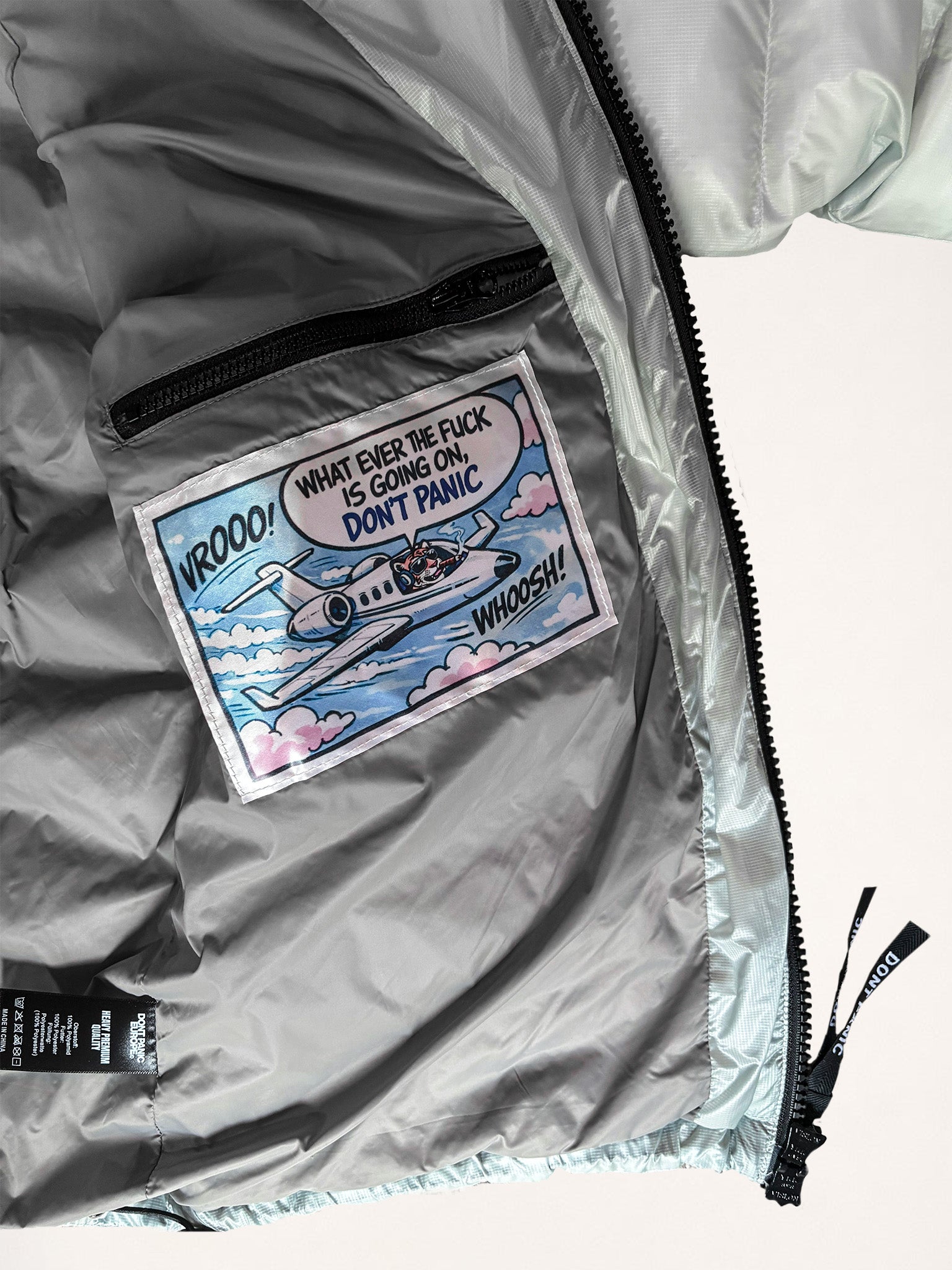 DONT PANIC LIGHT PUFFER FROST GREY