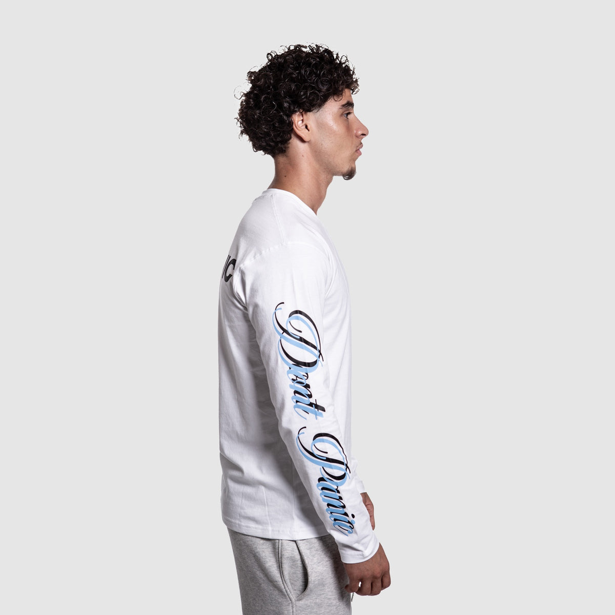 DONT PANIC FALL SLEEVE WHITE / BLACK-LIGHT BLUE