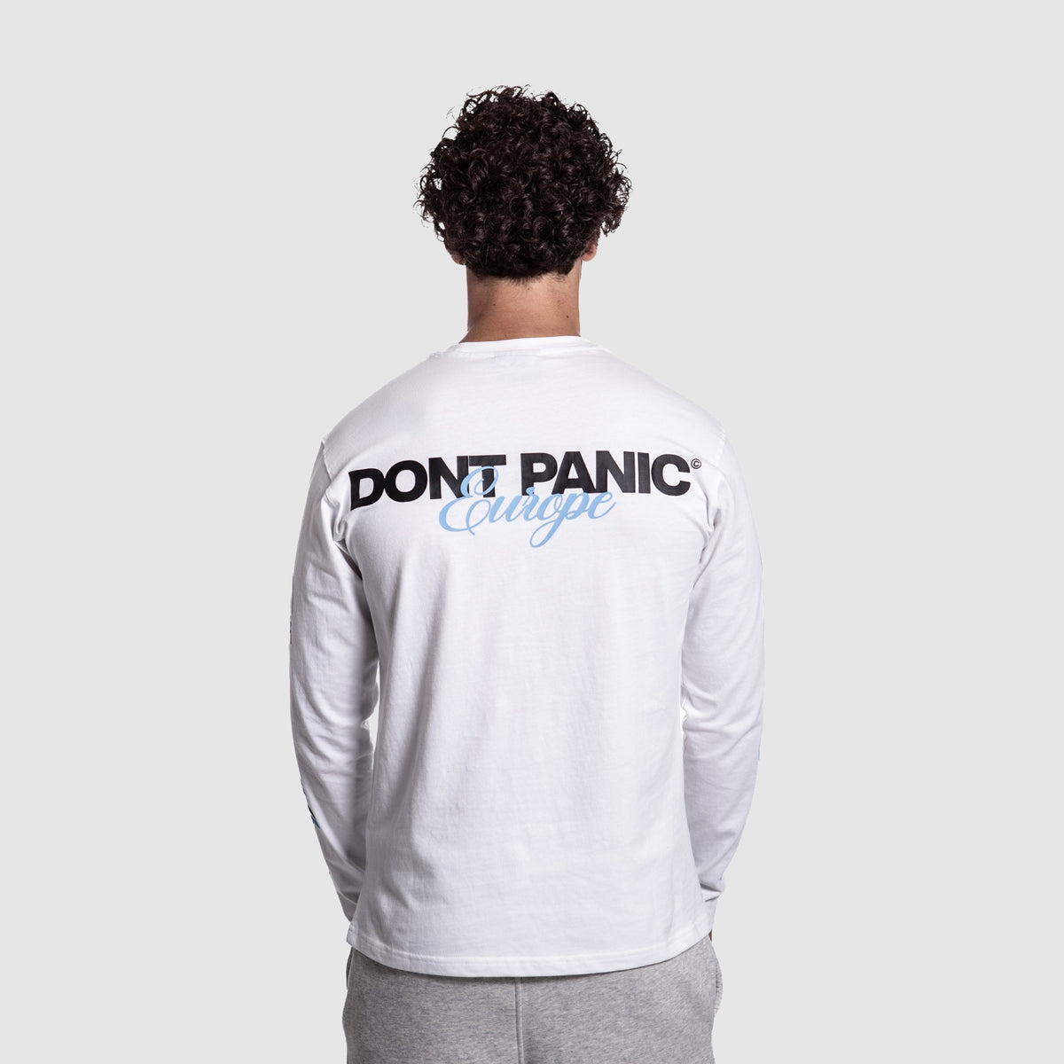 DONT PANIC FALL SLEEVE WHITE / BLACK-LIGHT BLUE